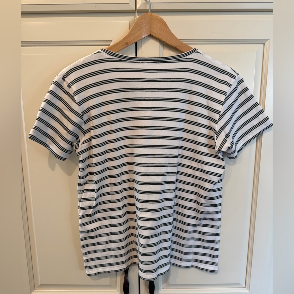 LAKE Green White Stripe Pima Cotton Tee Shirt - Picture 2 of 5
